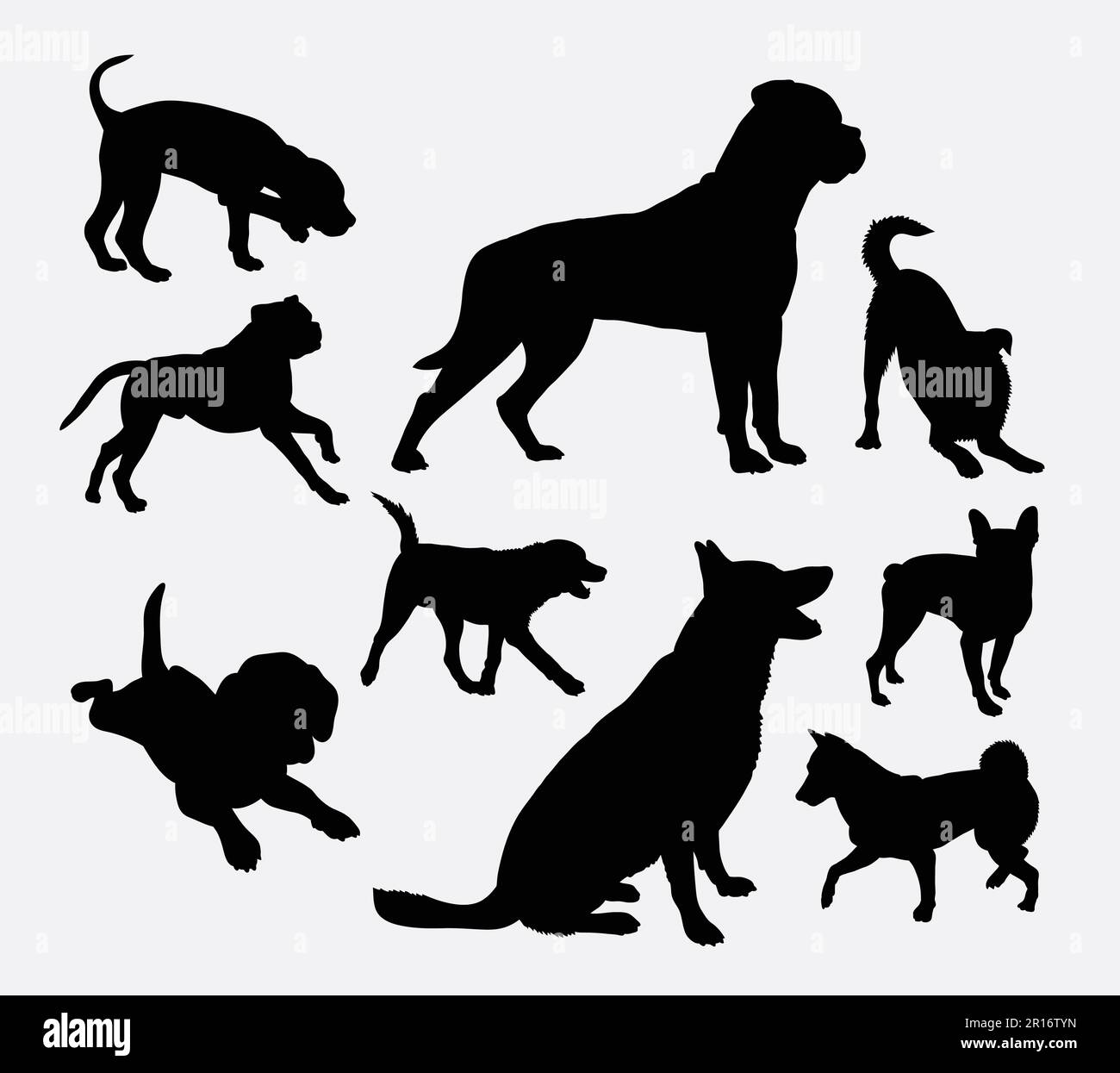 silhouette di posa animale cane Illustrazione Vettoriale