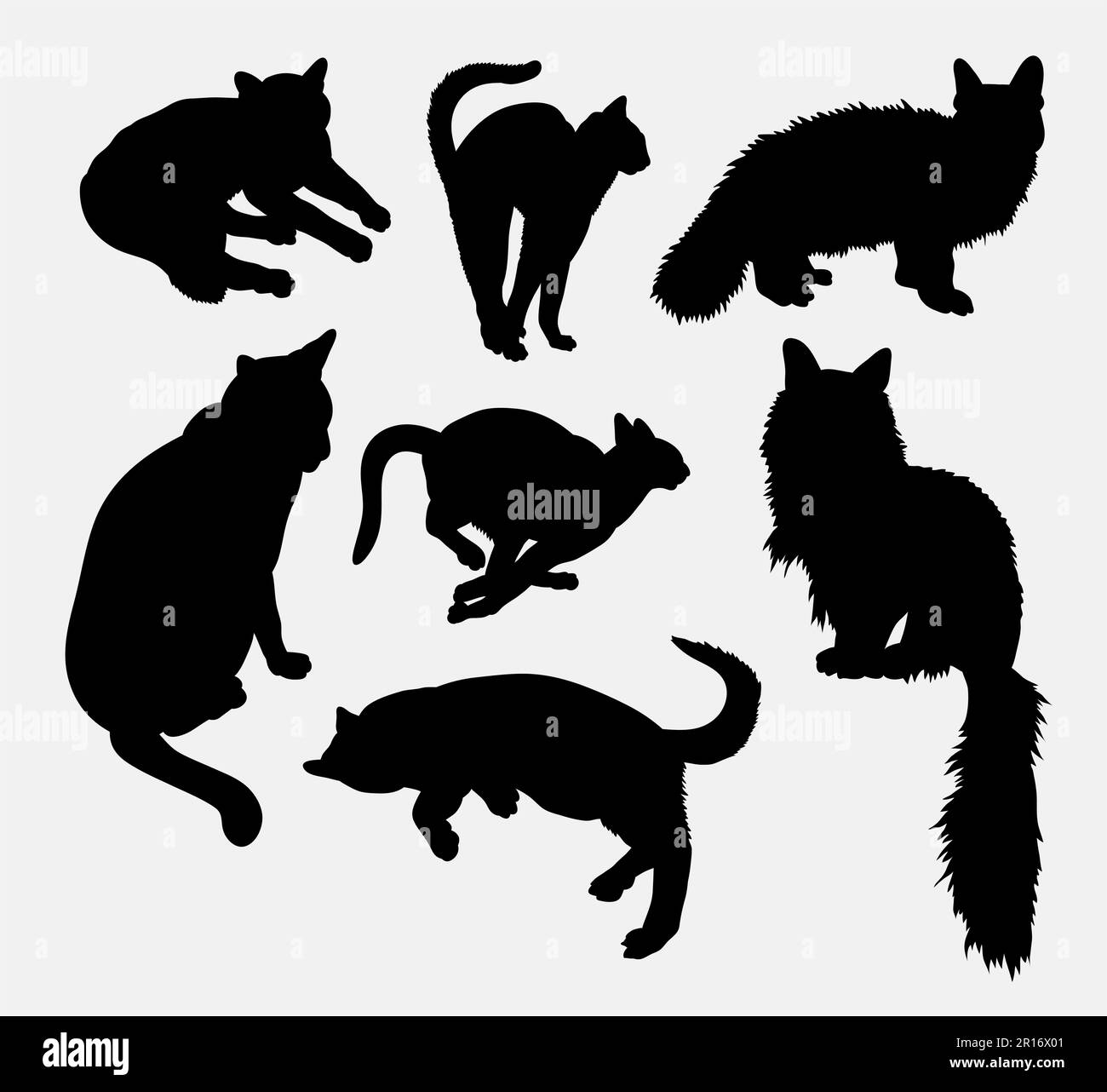 Silhouette per attività animale domestico Cat. Buon uso per simbolo, logo, web icona, mascotte, segno, disegno dell'adesivo, o tutto il disegno che desiderate. Facile da usare. Illustrazione Vettoriale