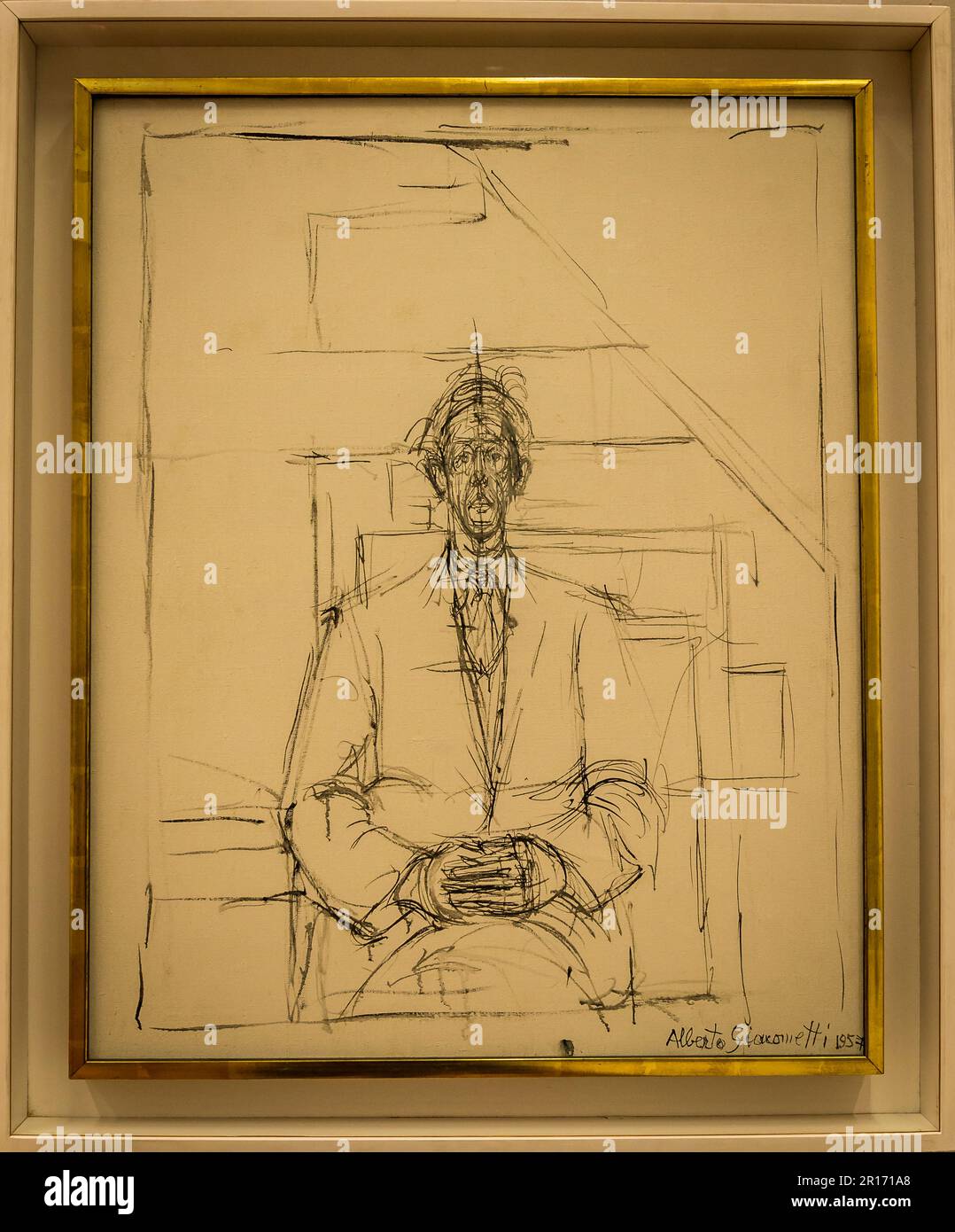 Ritratto, 1957, di Alberto Giacometti, Kunsthaus, Museo d'Arte, Vecchio edificio, Zurigo, Svizzera Foto Stock