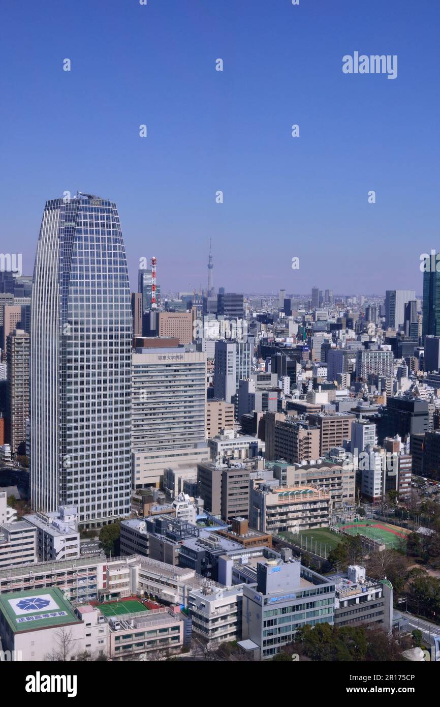 Tokyo Sky Tree e Atago Green Hills Foto Stock