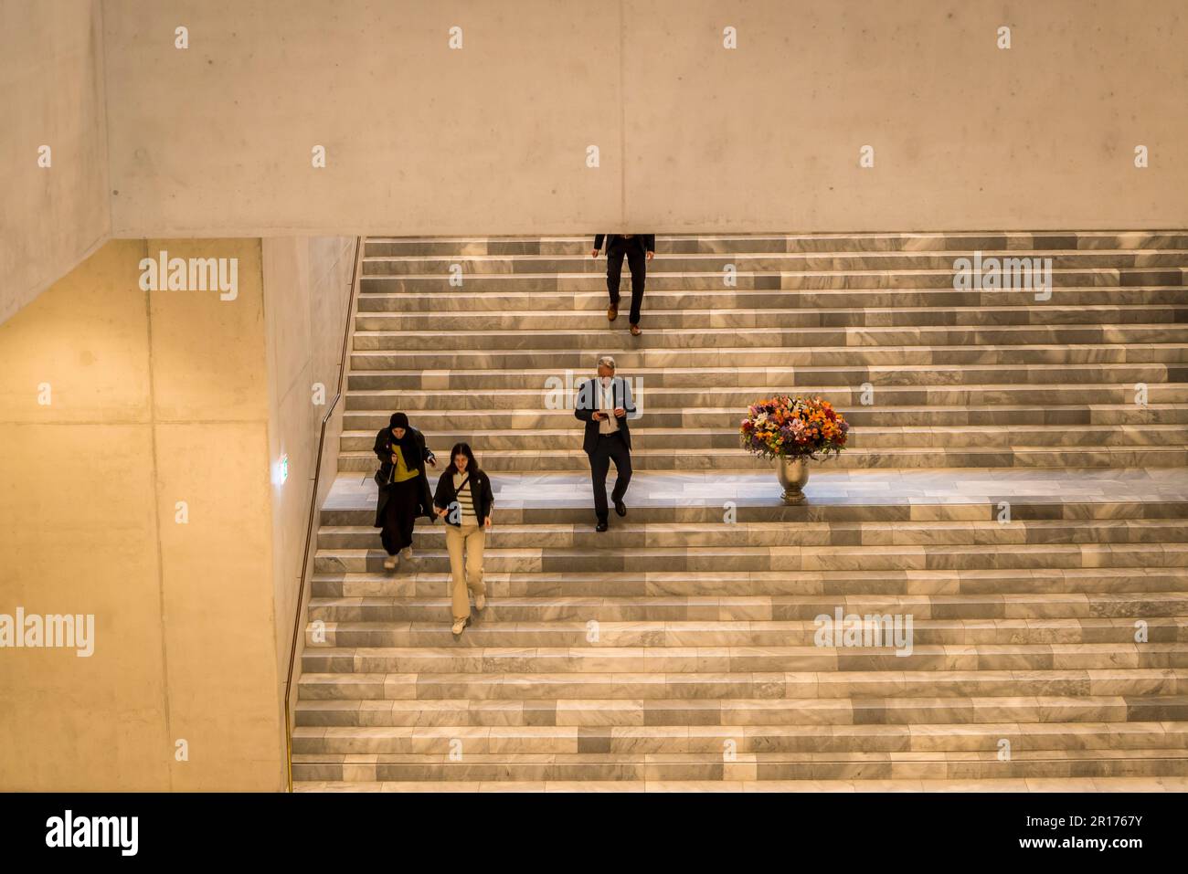 Grande scalinata nel nuovo edificio della Kunsthaus, Museo d'Arte, Zurigo, Svizzera Foto Stock