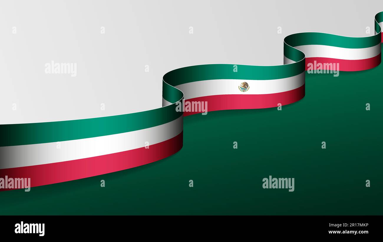 Messico sfondo bandiera nastro. Elemento di impatto per l'uso che si desidera fare di esso. Illustrazione Vettoriale