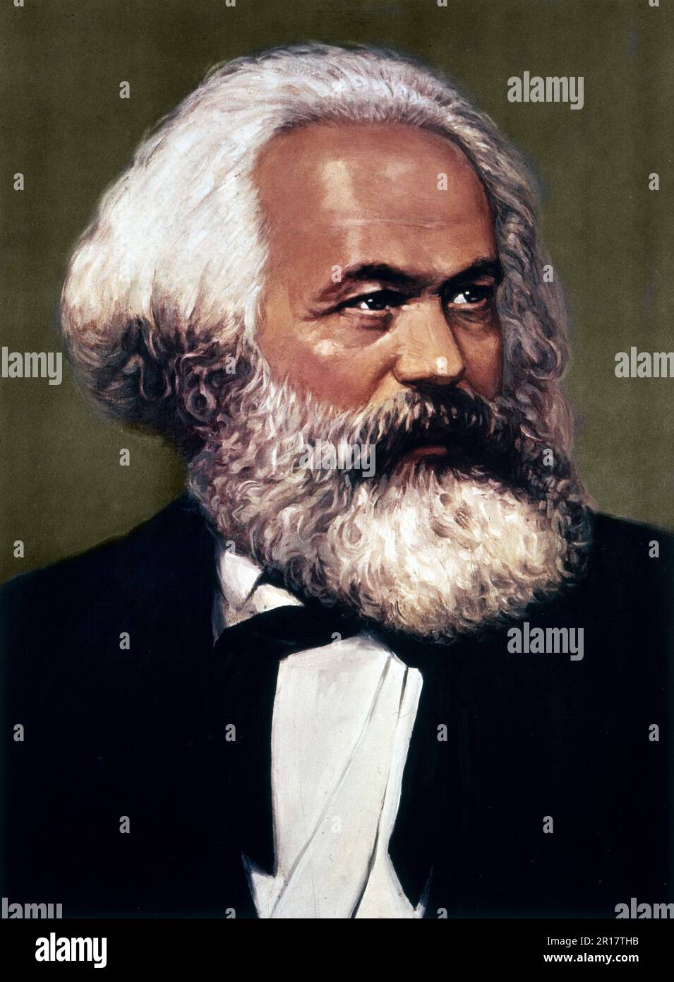 Ritratto di Karl Marx - Chromolithographie 20eme siecle Foto Stock