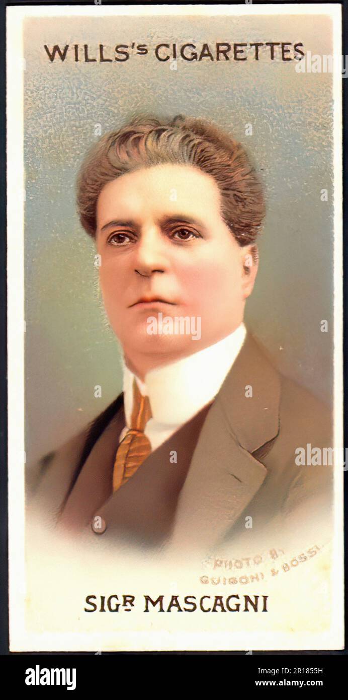 Compositore Pietro Mascagni - Cigarette d'epoca Foto Stock