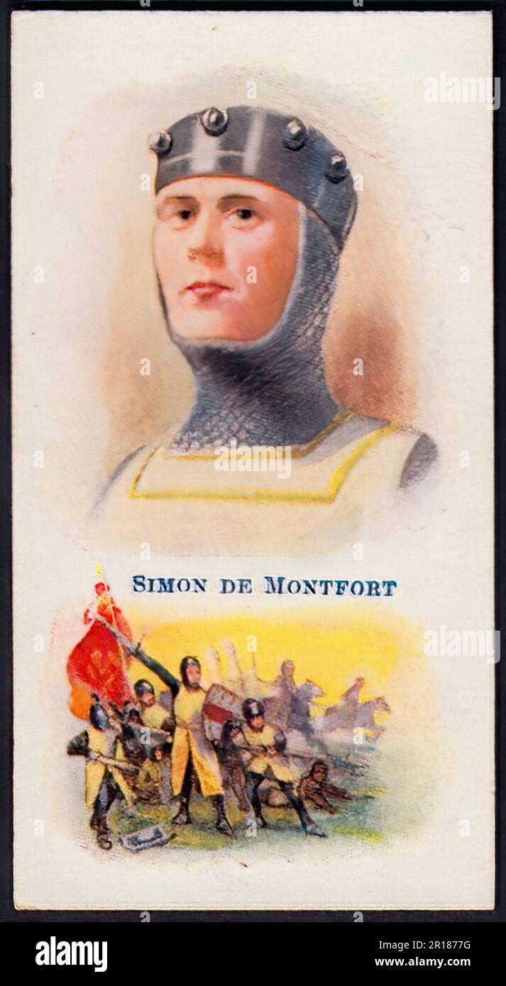 Simon de Montfort - carta di sigaretta d'epoca Foto Stock