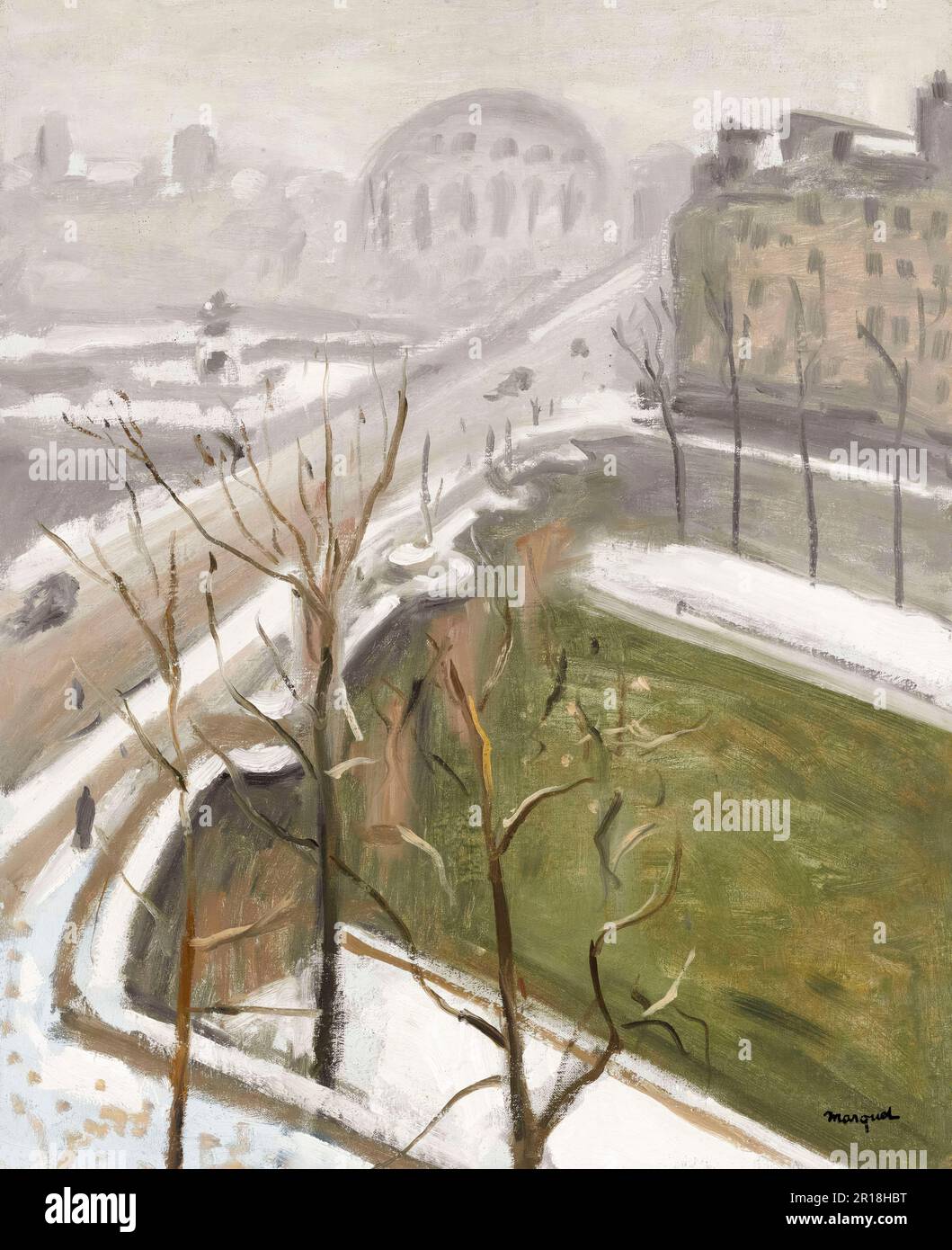 Albert Marquet, Parigi, le Pont-Neuf: Fin de la neige, pittura ad olio su tela, 1947 Foto Stock