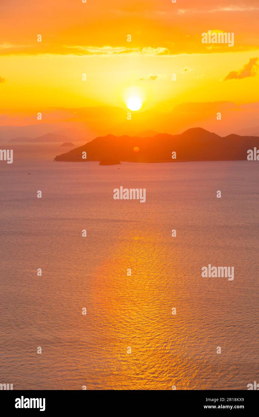 Alba di Seto Mare interno Foto Stock