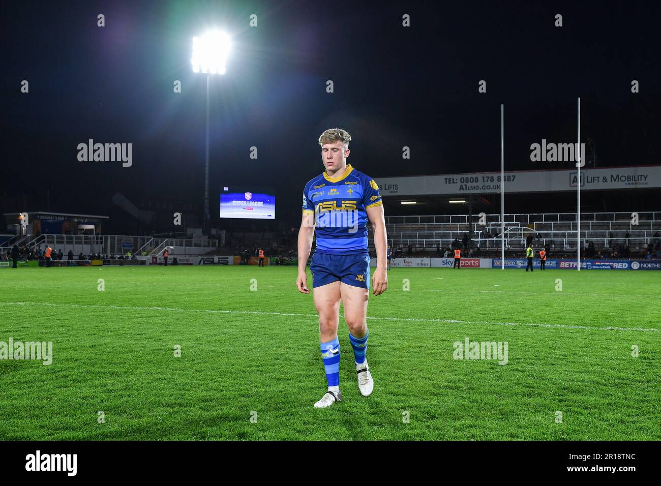 Wakefield, Inghilterra - 11th maggio 2023 - Harry Bowes di Wakefield Trinity. Rugby League Betfred Super League Round 12, Wakefield Trinity vs Hull FC al Be Well Support Stadium, Wakefield, Regno Unito Foto Stock