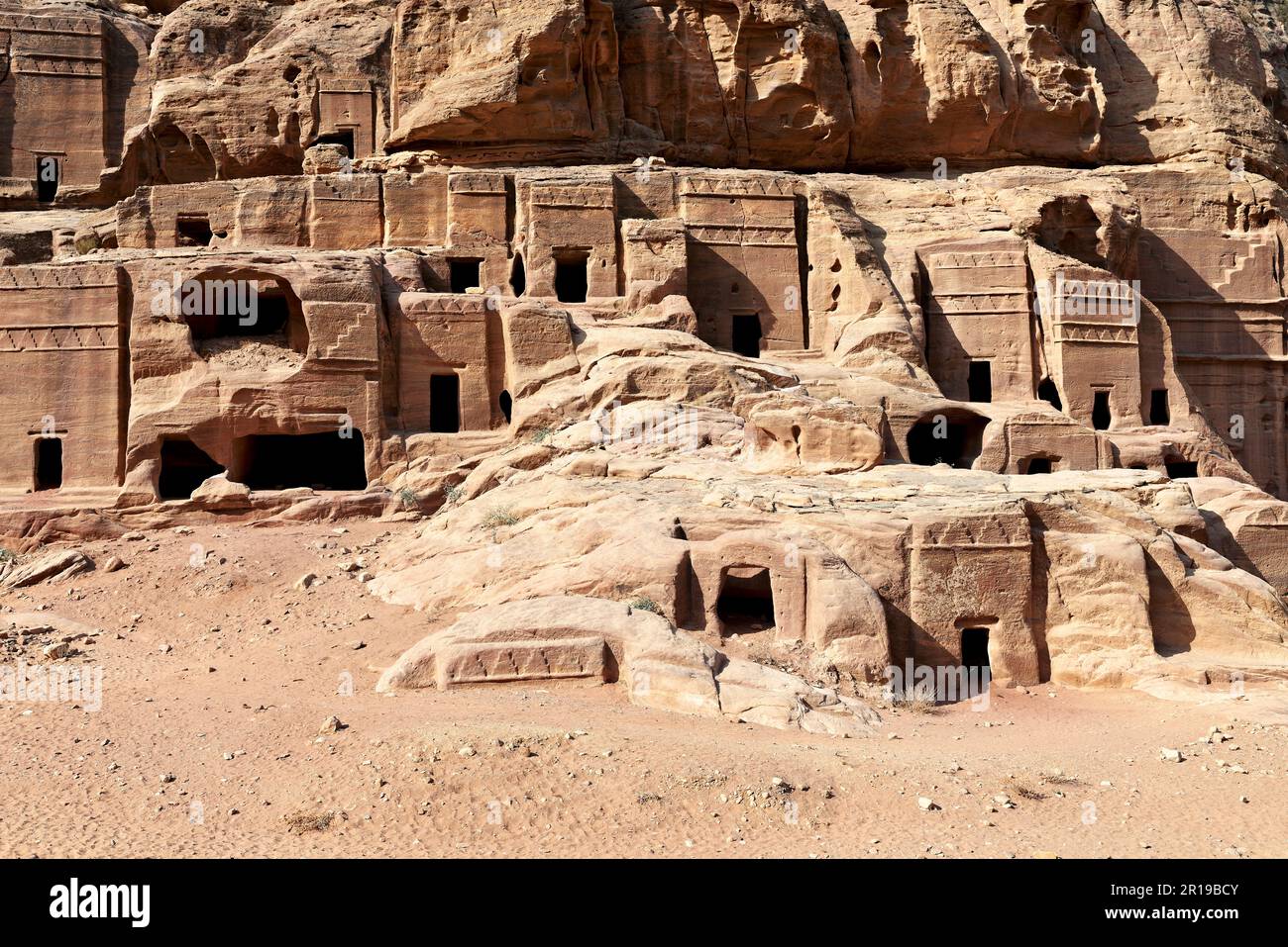 Giordania. Sito archeologico di Petra. Le tombe reali Foto Stock