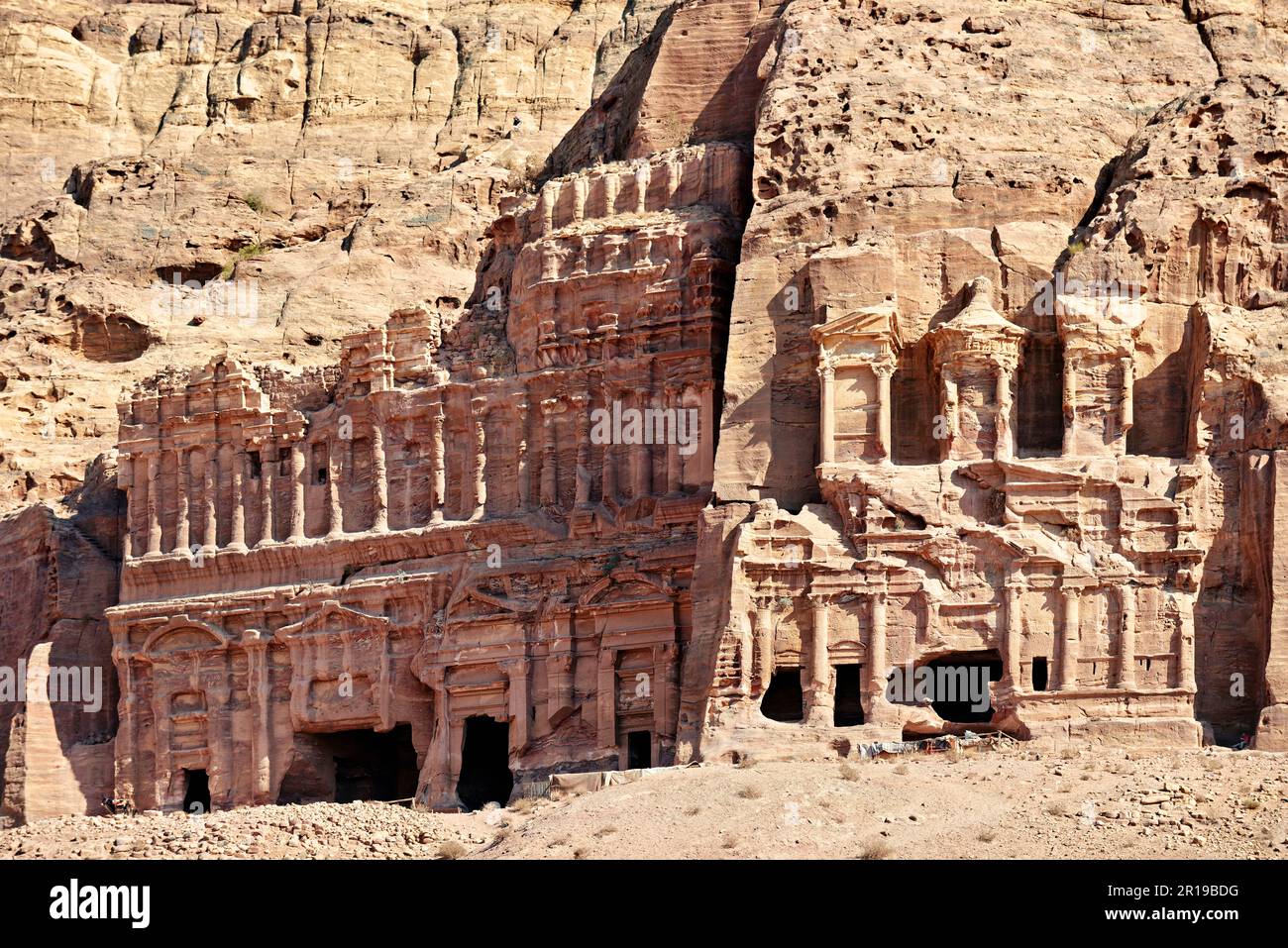 Giordania. Sito archeologico di Petra. Le tombe reali Foto Stock