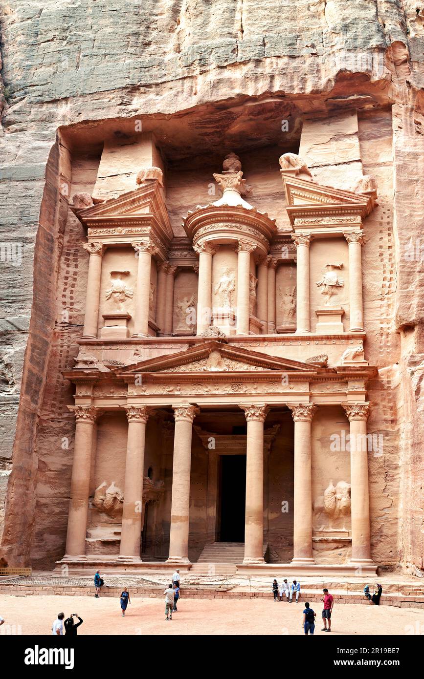Giordania. Petra città archeologica. Al Khazneh (il Tesoro) Foto Stock