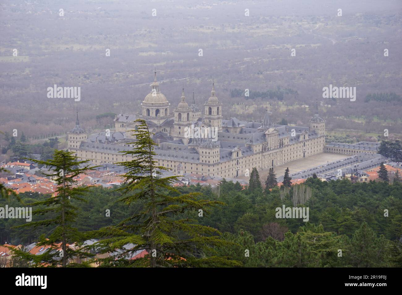 Foto lontana di Elescorial in Spagna Foto Stock
