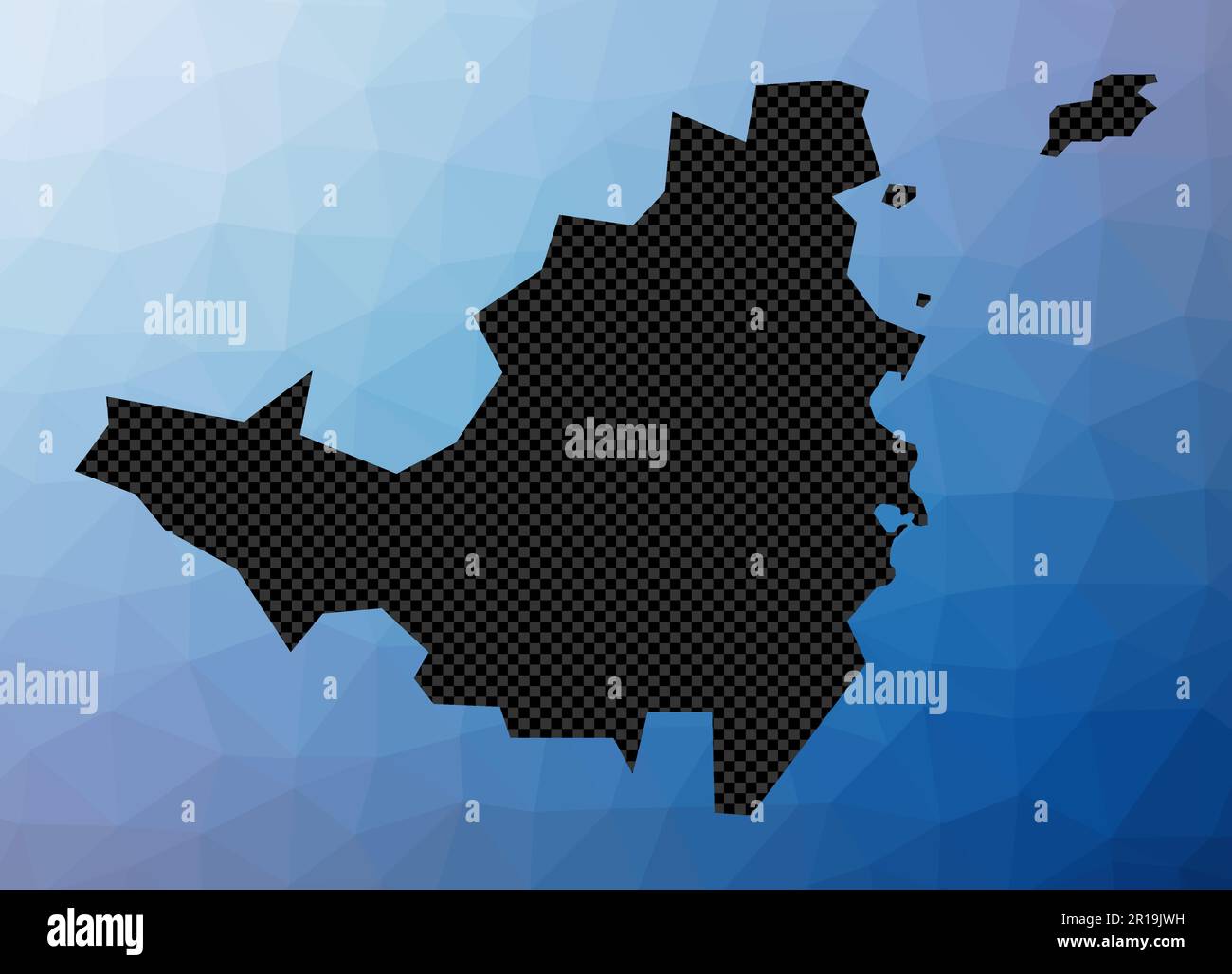 Mappa geometrica di Saint Martin. Forma a stencil di Saint Martin in stile poly basso. Affascinante isola vettore illustrazione. Illustrazione Vettoriale