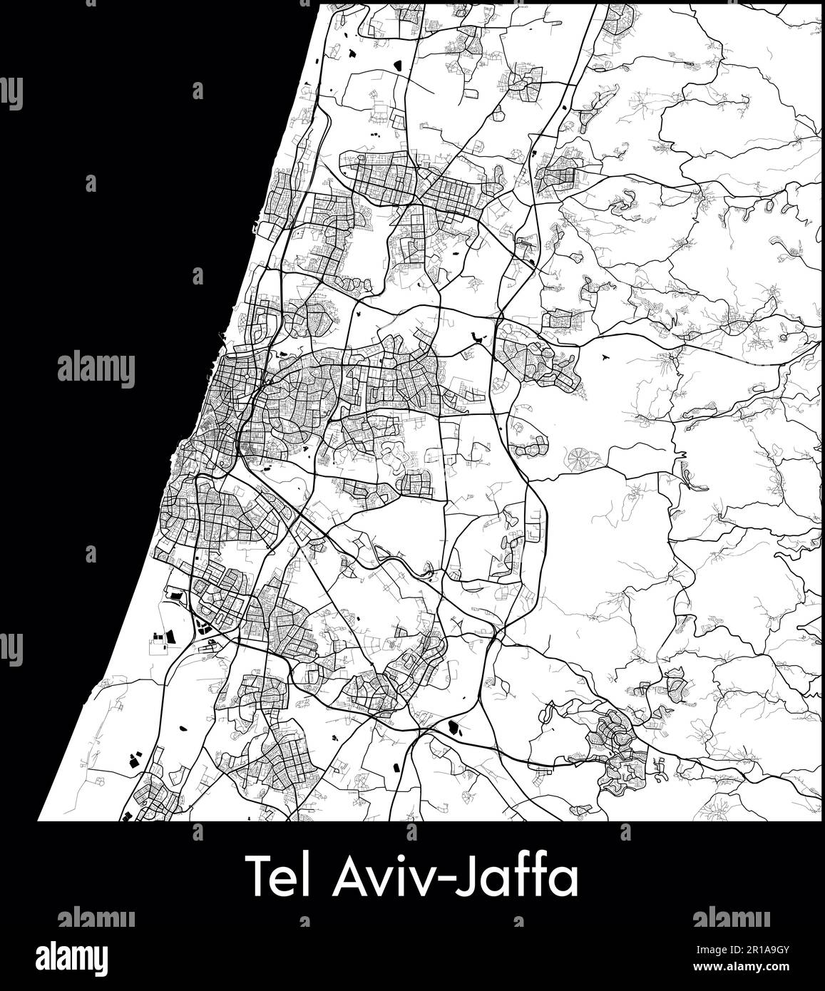 Mappa della città Asia Israele Tel Aviv Jaffa illustrazione vettoriale Illustrazione Vettoriale
