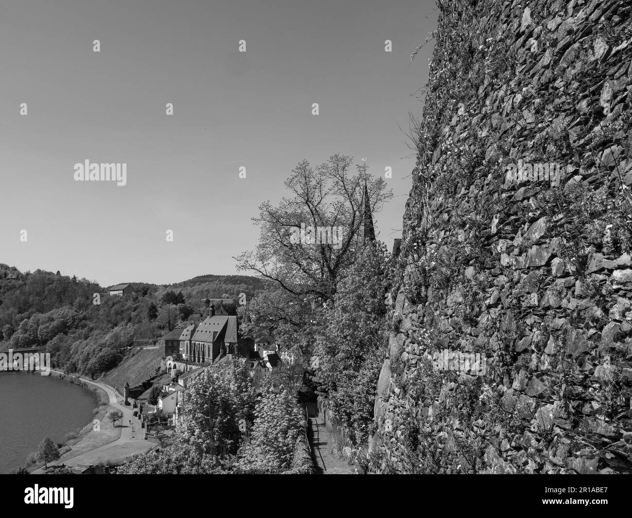 città di saarbureg sul fiume saar Foto Stock