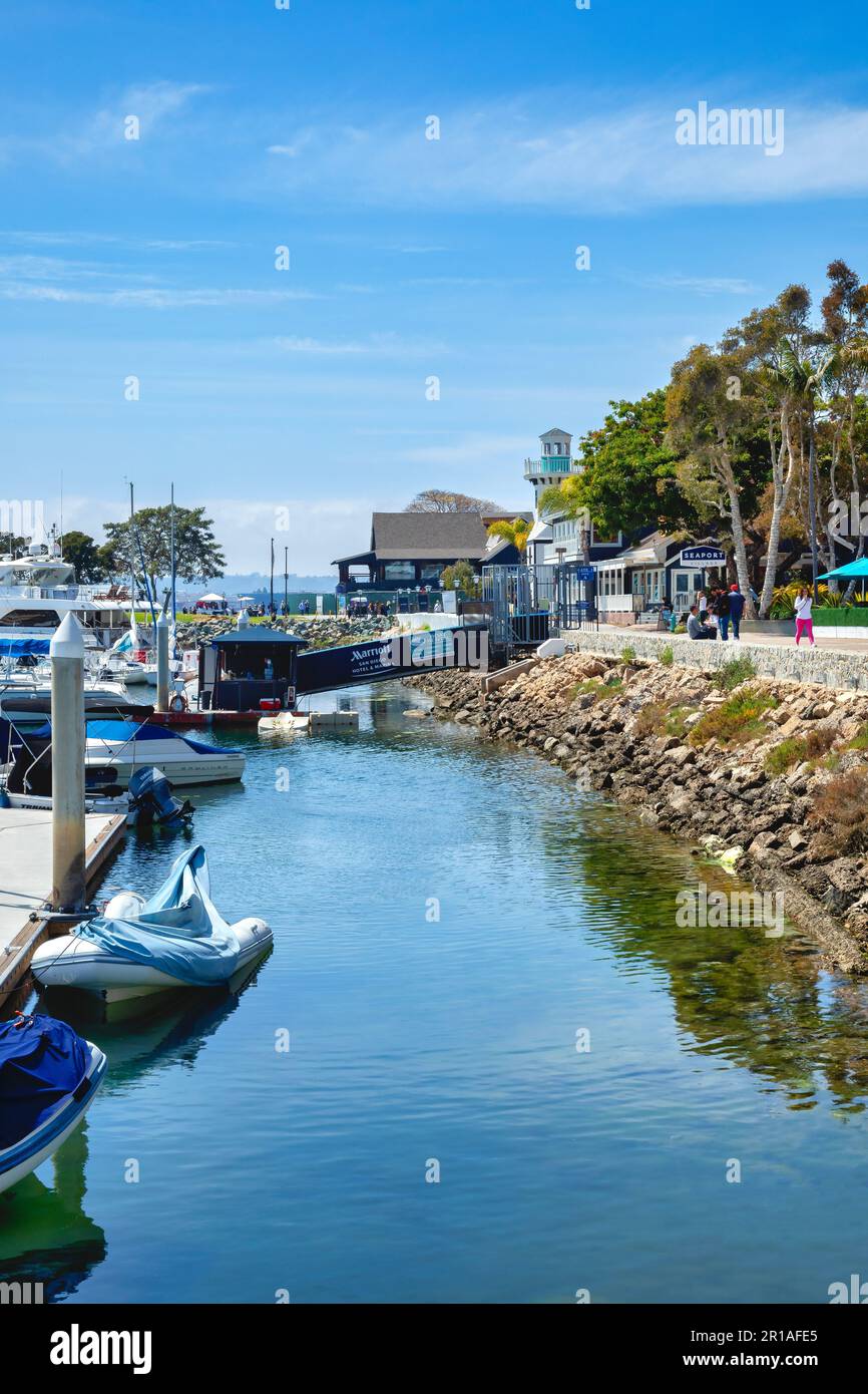 Seaport Village Marina a San Diego, California Foto Stock