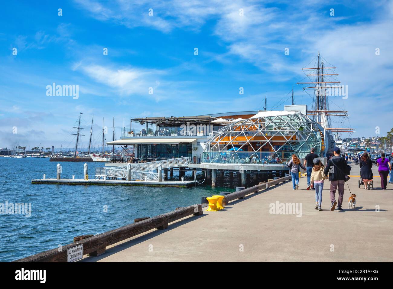Ketch Grill & Tap su N Harbor Drive nel centro di San Diego, California Foto Stock