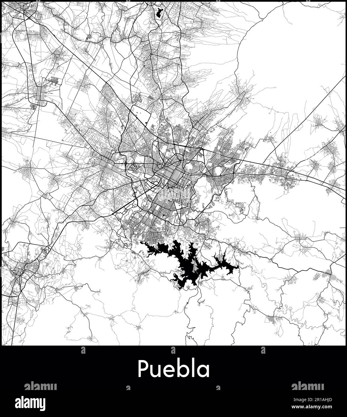 Mappa della città Nord America Messico Puebla illustrazione vettoriale Illustrazione Vettoriale