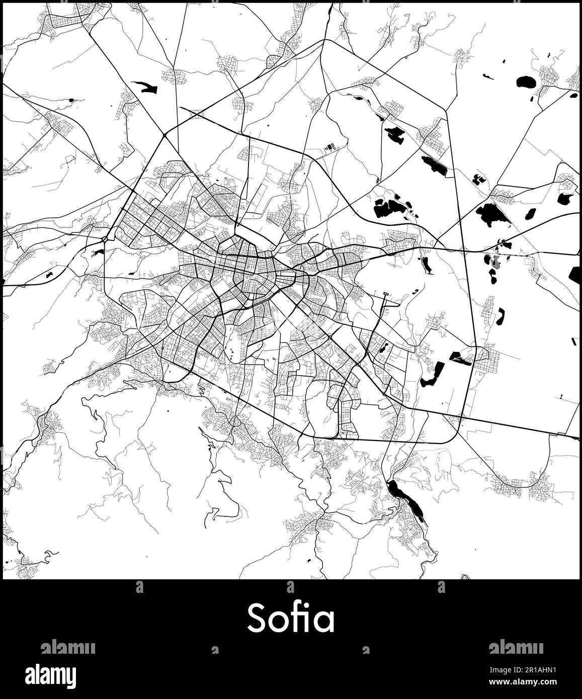 Mappa della città Europa Bulgaria Sofia illustrazione vettoriale Illustrazione Vettoriale