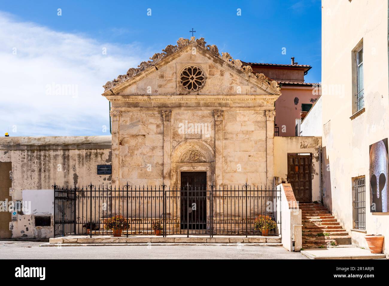 Chiesa di Sant'Anna nella Cittadella, costruita nel 15th da Andrea Guardi per la famiglia Appiani, Piombino, Toscana, Italia Foto Stock