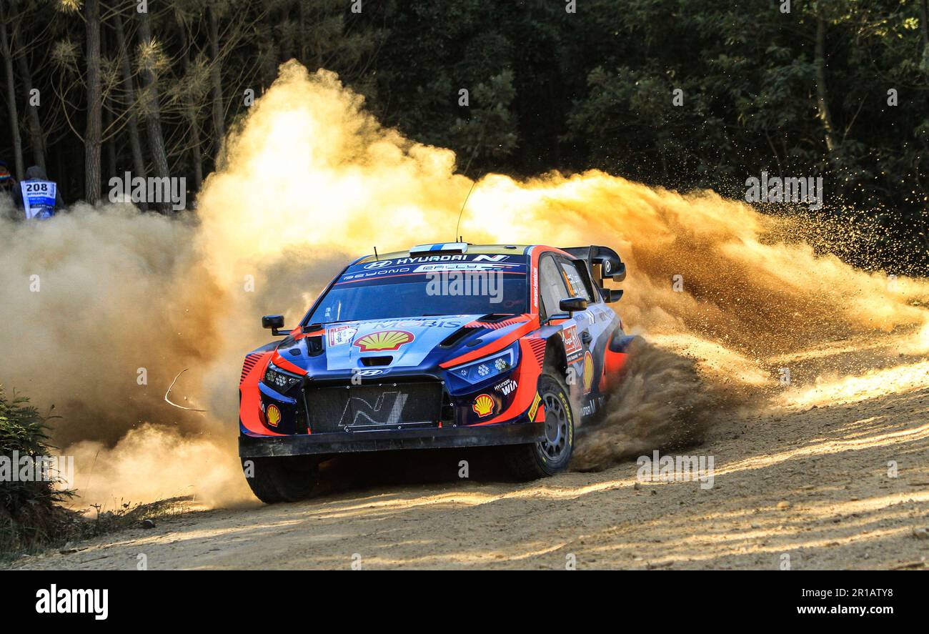 Portogallo, Portogallo. 12th maggio, 2023. Esapekka Lappi (fin) Janne Ferm (fin) della Hyundai Shell Mobis World Rally Team, Hyundaii20 N Rally1 Hybrid, 12 maggio 2023 inPortugal. Credit: Live Media Publishing Group/Alamy Live News Foto Stock