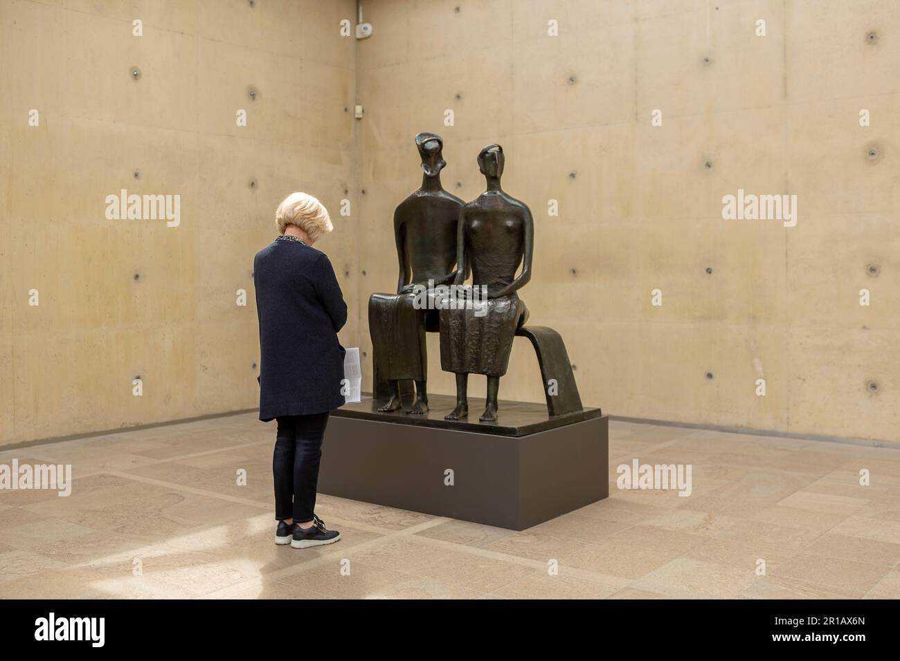 Museo 'Beelden aan Zee' [sculture in mare] nella spiaggia olandese vicino a Den Haag, Paesi Bassi Foto Stock