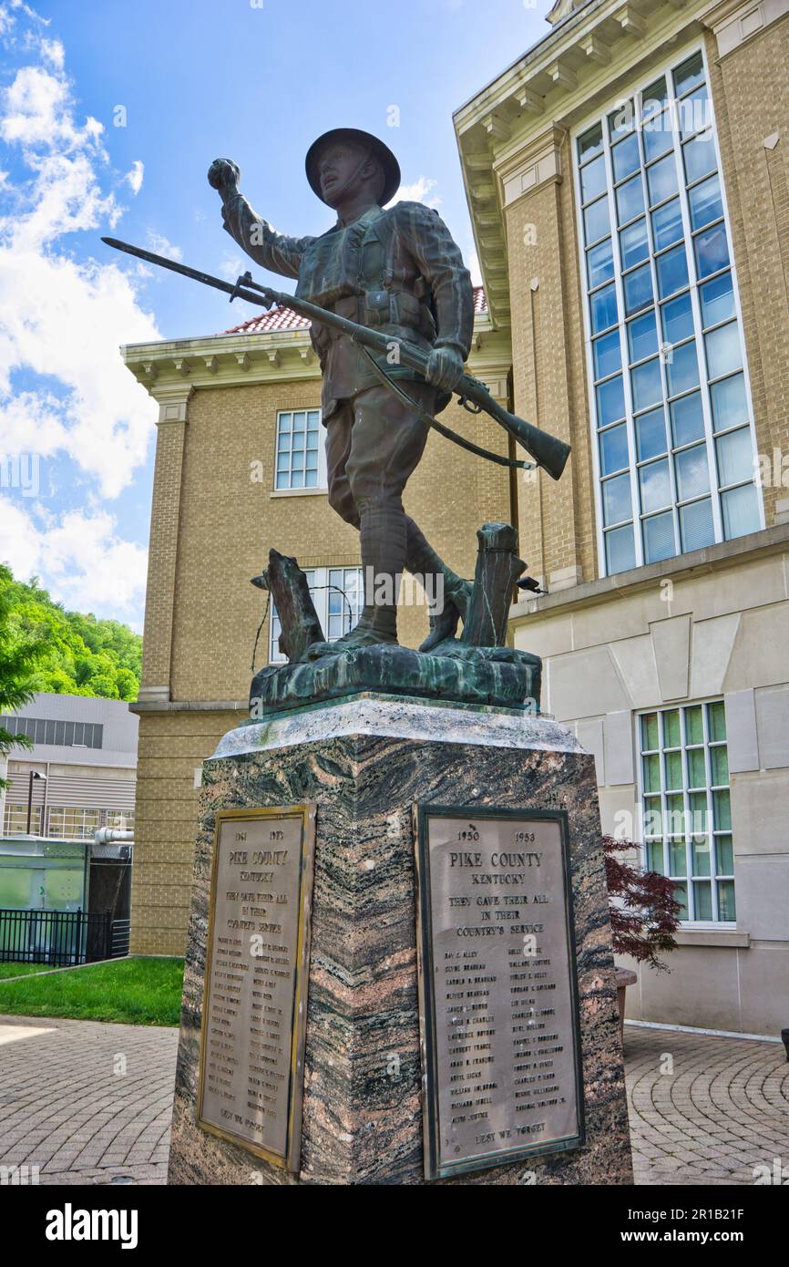 Viquesney Doughboy statua WW1 monumento a Pikeville Ky USA 2023 Foto Stock