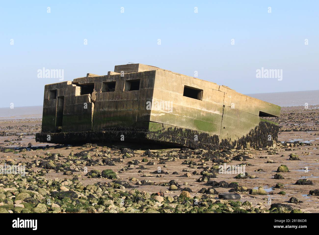 Warden Point, a They Bay, a Warden, Isola di Sheppey, Kent, REGNO UNITO. Foto Stock