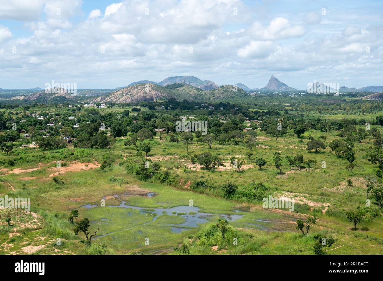 Vista del paesaggio che circonda Nampula, Mozambico. Vista aerea. Foto Stock