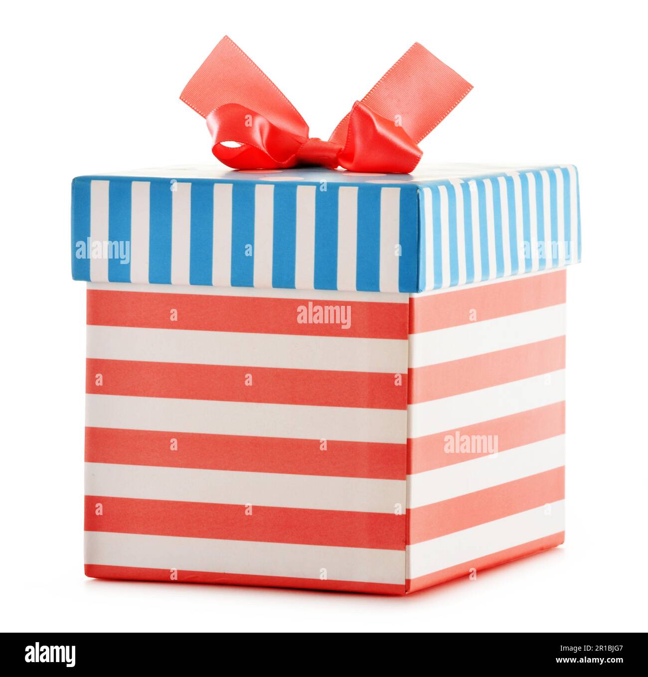 Confezione regalo isolata su sfondo bianco Foto Stock