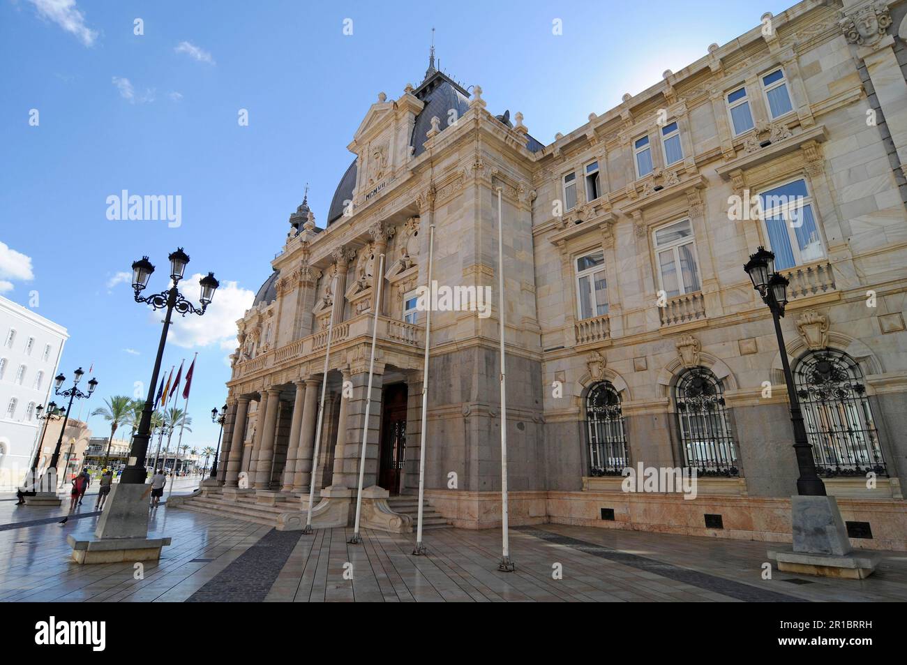 Il Municipio, la piazza del Municipio, Cartagena, Regione di Murcia, Spagna Foto Stock