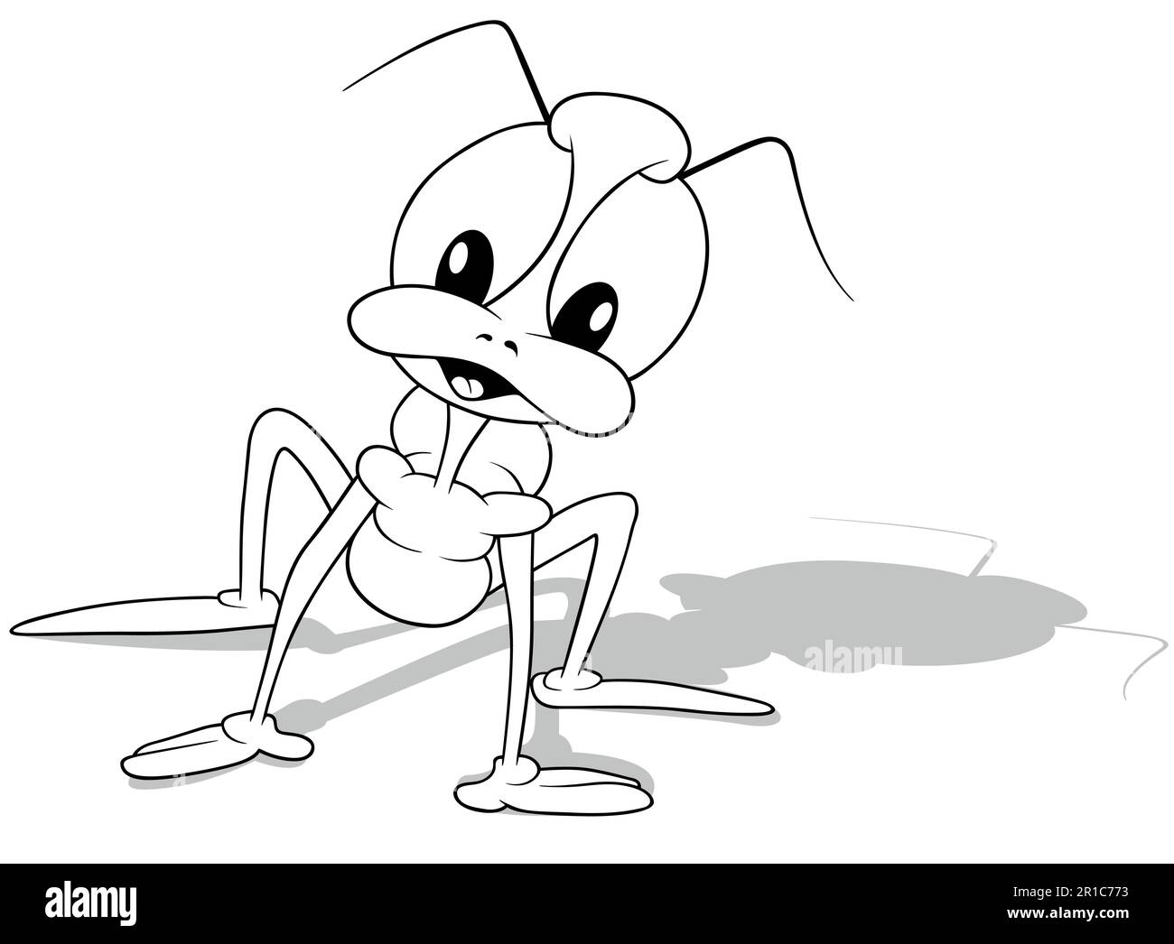 Disegno di un coleottero con gambe lunghe e occhi grandi Illustrazione Vettoriale