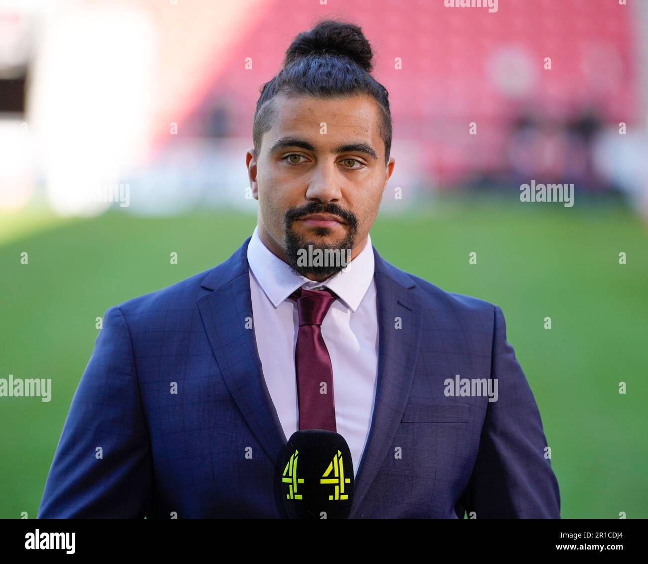 St Helens, Regno Unito. 13th maggio, 2023. Ash Golding lavorando come analista per la TV di Channel 4 prima della partita del Betfred Super League Round 12 St Helens vs Salford Red Devils al Totally Wicked Stadium, St Helens, Regno Unito, 13th maggio 2023 (Foto di Steve Flynn/News Images) a St Helens, Regno Unito il 5/13/2023. (Foto di Steve Flynn/News Images/Sipa USA) Credit: Sipa USA/Alamy Live News Foto Stock