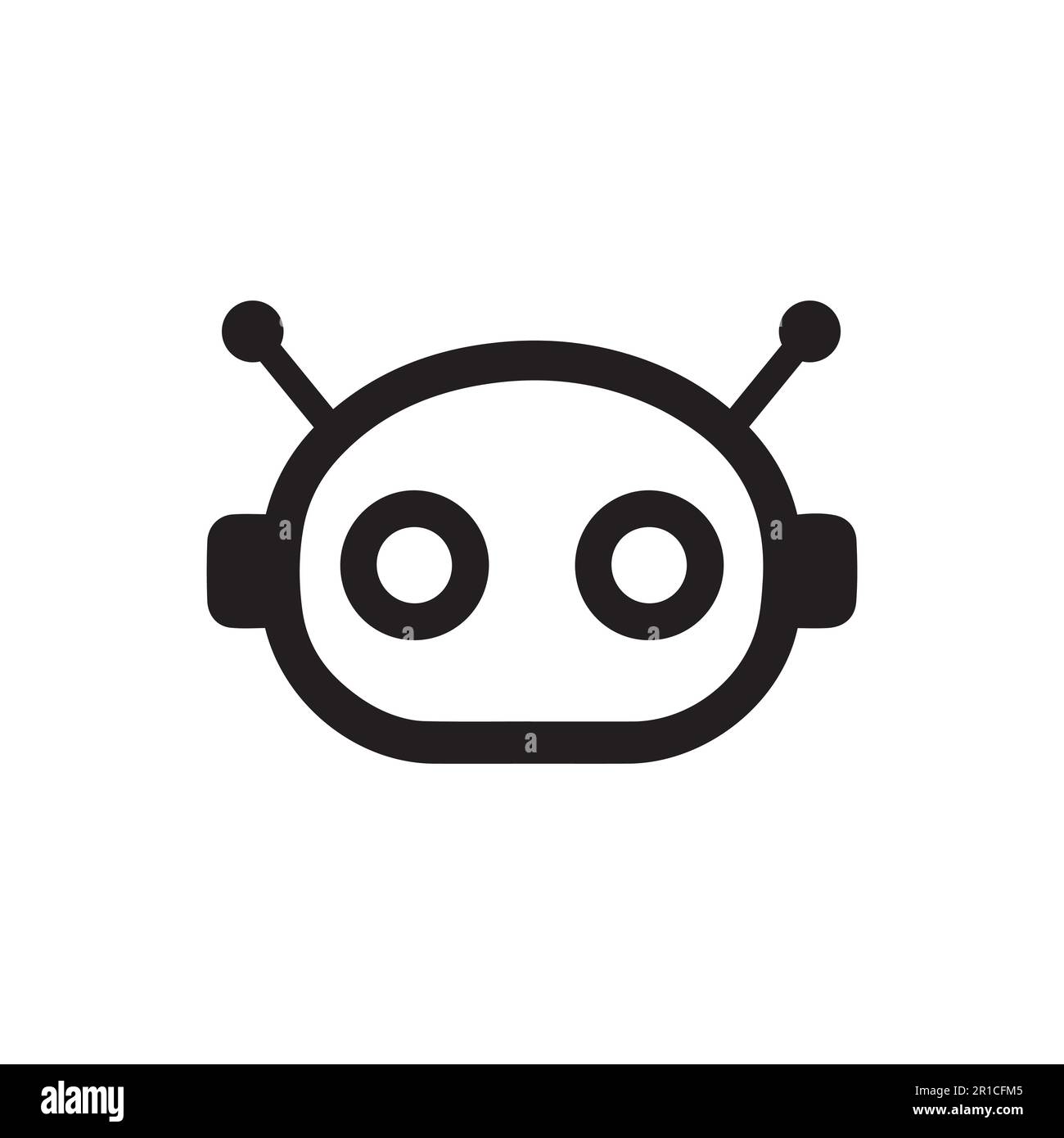 logo di chatbot. messenger ai robot icona. Illustrazione vettoriale Illustrazione Vettoriale