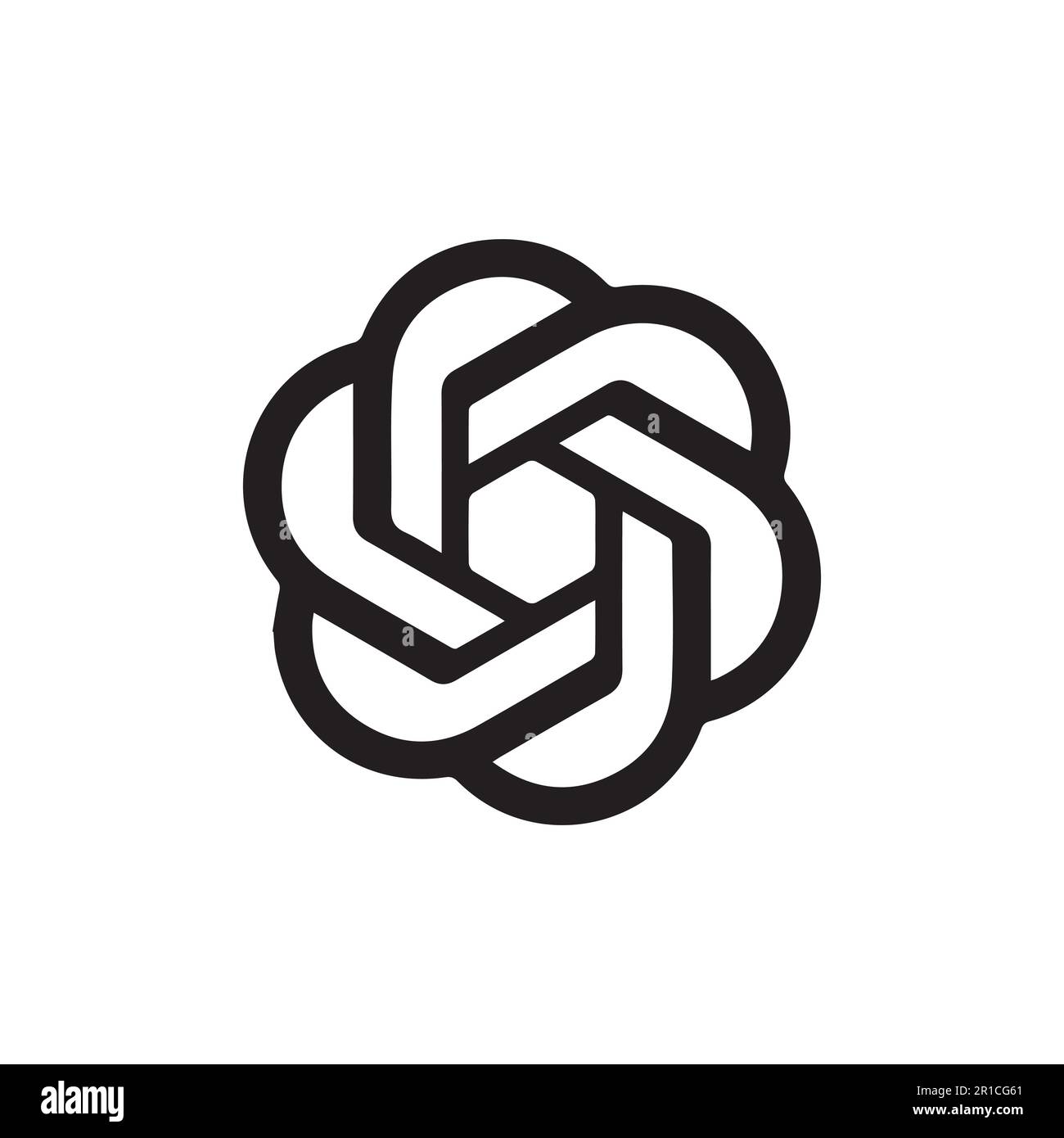 Logo ChatGPT nero su sfondo bianco. Illustrazione vettoriale Illustrazione Vettoriale