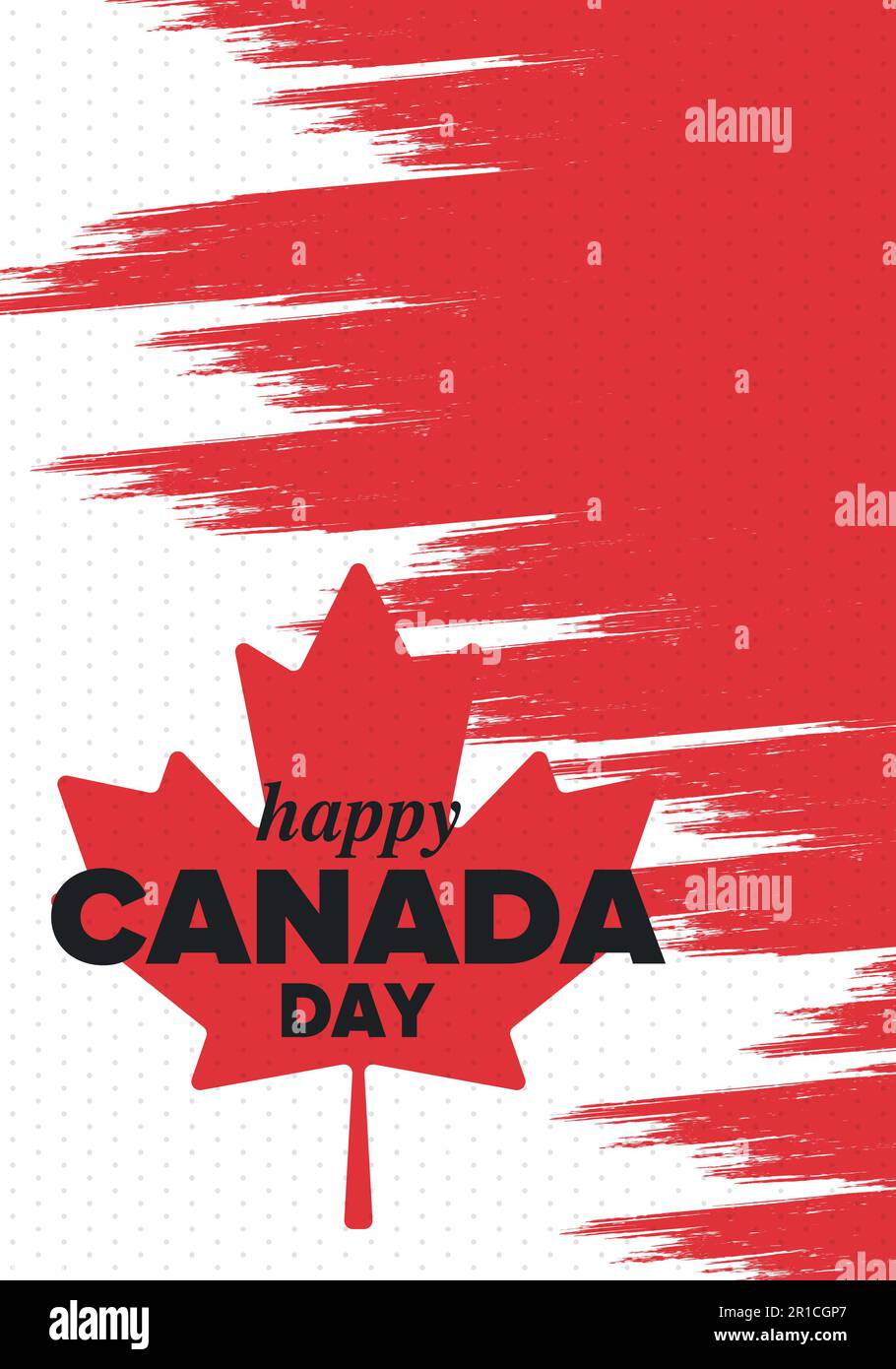 Buon Canada Day. Festa nazionale, celebrata nel luglio 1. Bandiera canadese. Foglia di acero. Manifesto di indipendenza e libertà. Illustrazione vettoriale Illustrazione Vettoriale