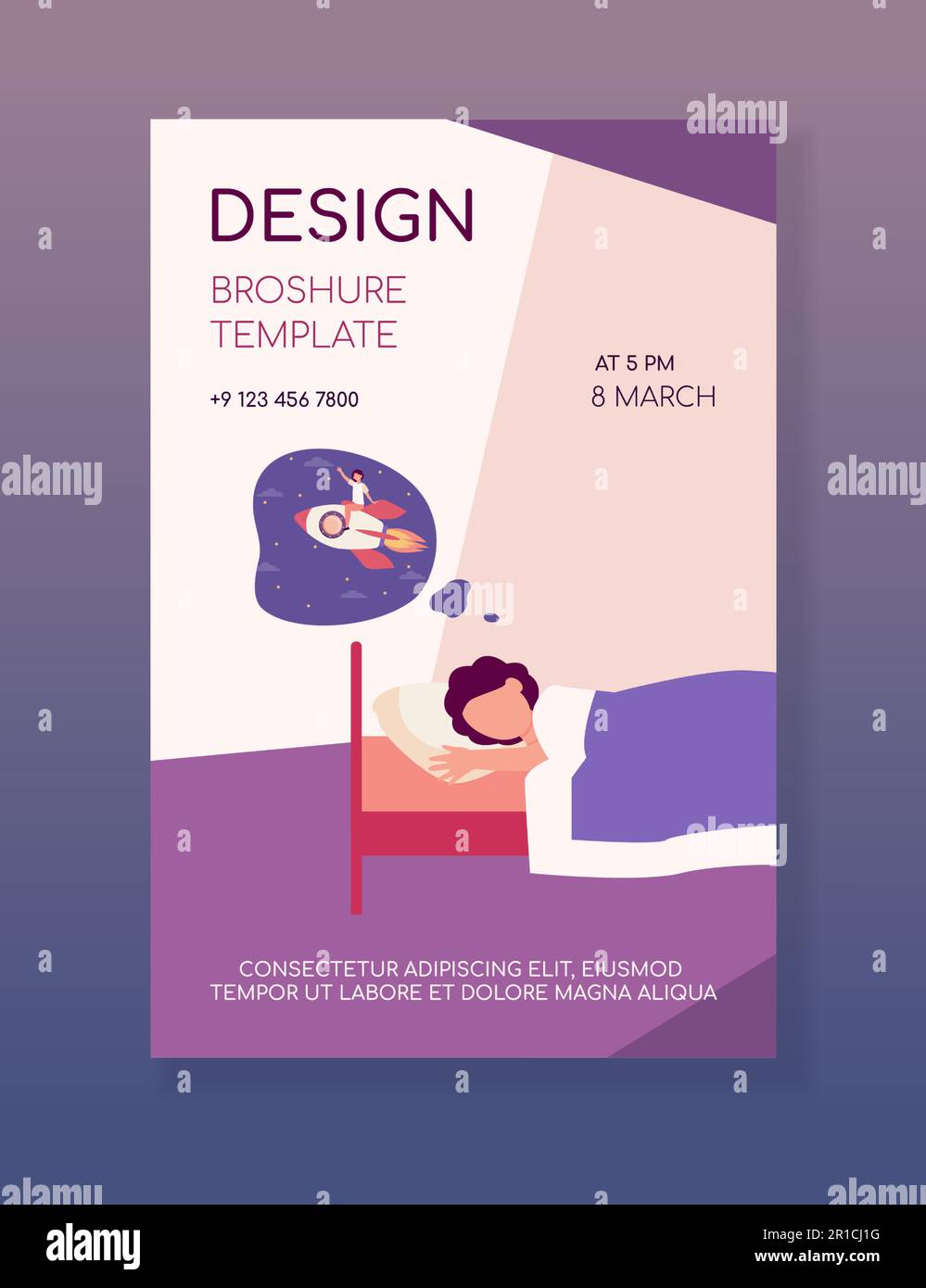 Capretto che sogna il volo cosmico Illustrazione Vettoriale