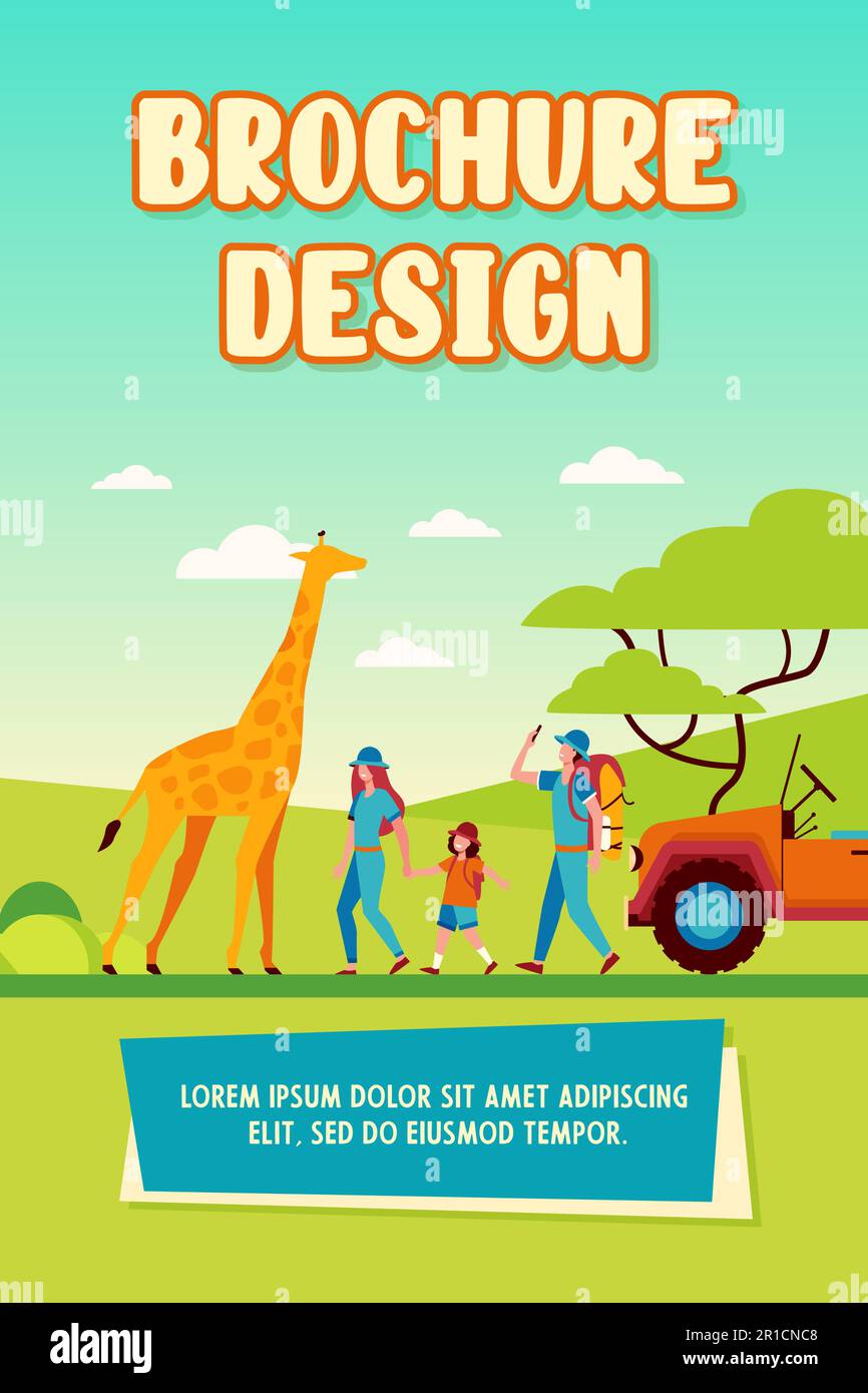 Turisti che camminano nella savana africana Illustrazione Vettoriale