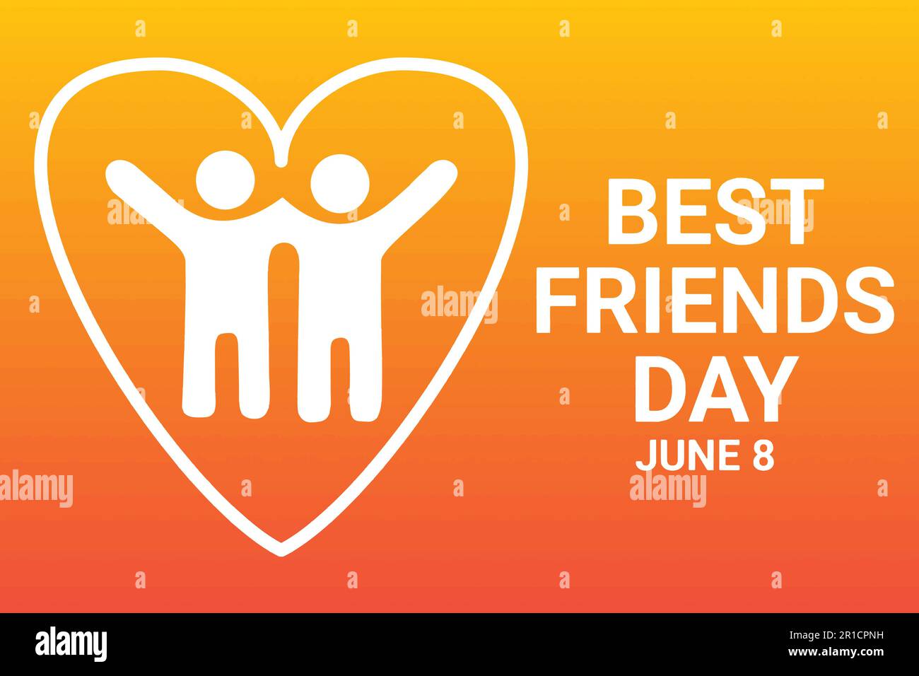 Il miglior giorno degli amici. Giugno 8. Concetto di vacanza. Modello per sfondo, banner, biglietto, poster con iscrizione di testo. Illustrazione vettoriale Illustrazione Vettoriale