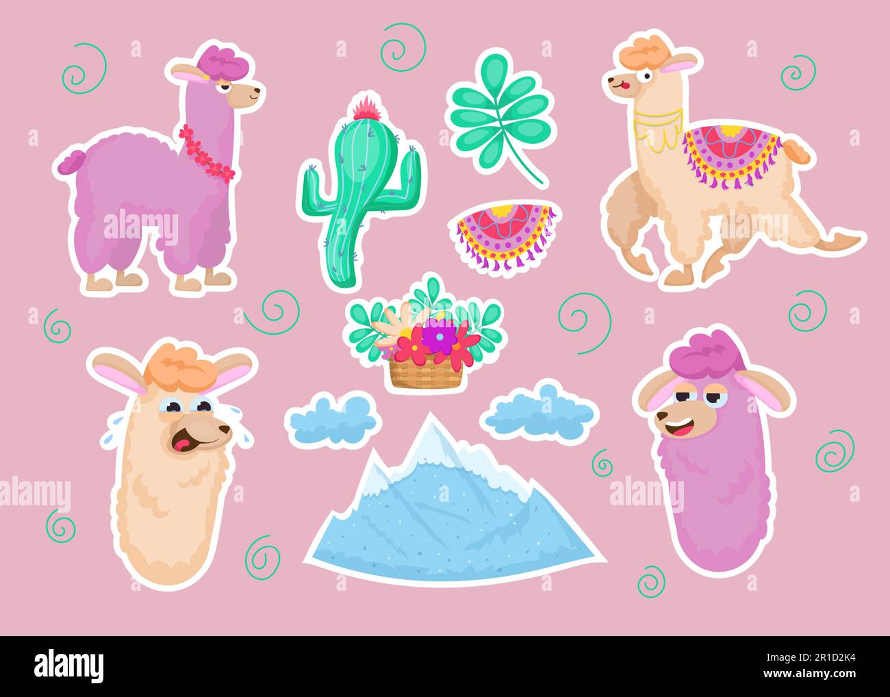 Set di adesivi colorati con lama Illustrazione Vettoriale