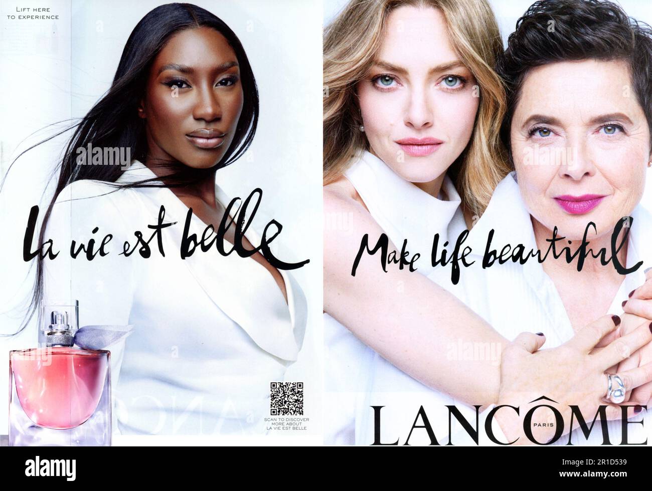 Annuncio di due pagine da Vogue Magazine Maggio 2023 numero USA Foto Stock