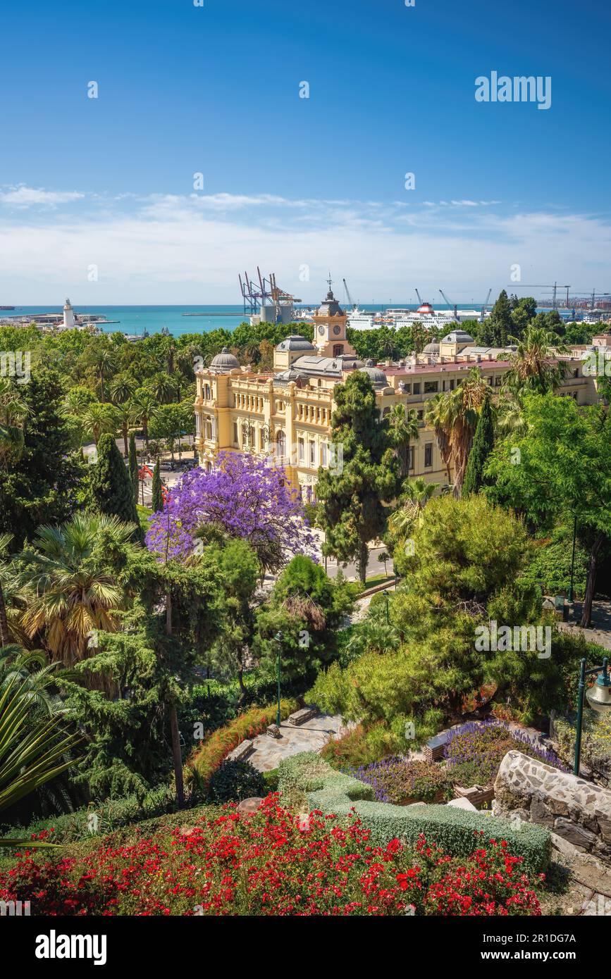 Vista aerea del Municipio di Malaga - Malaga, Andalusia, Spagna Foto Stock
