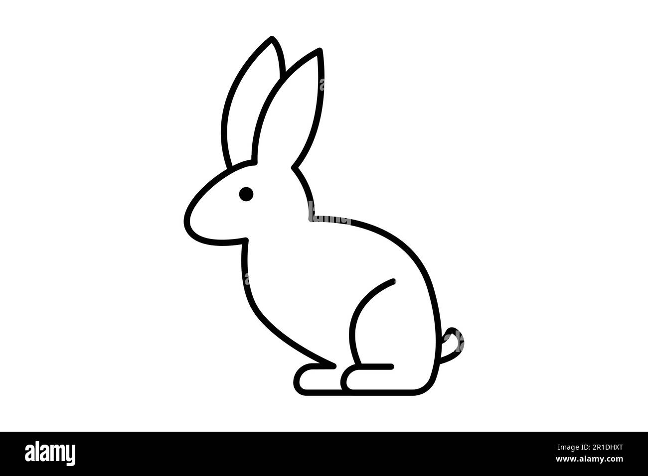 Illustrazione dell'icona coniglio. Stile icona linea. icona relativa all'animale domestico. Semplice disegno vettoriale modificabile Illustrazione Vettoriale