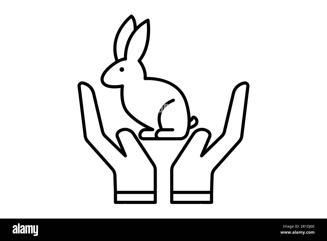 Icona coniglio. Stile icona linea. icona relativa alla cura degli animali domestici. Semplice disegno vettoriale modificabile Illustrazione Vettoriale