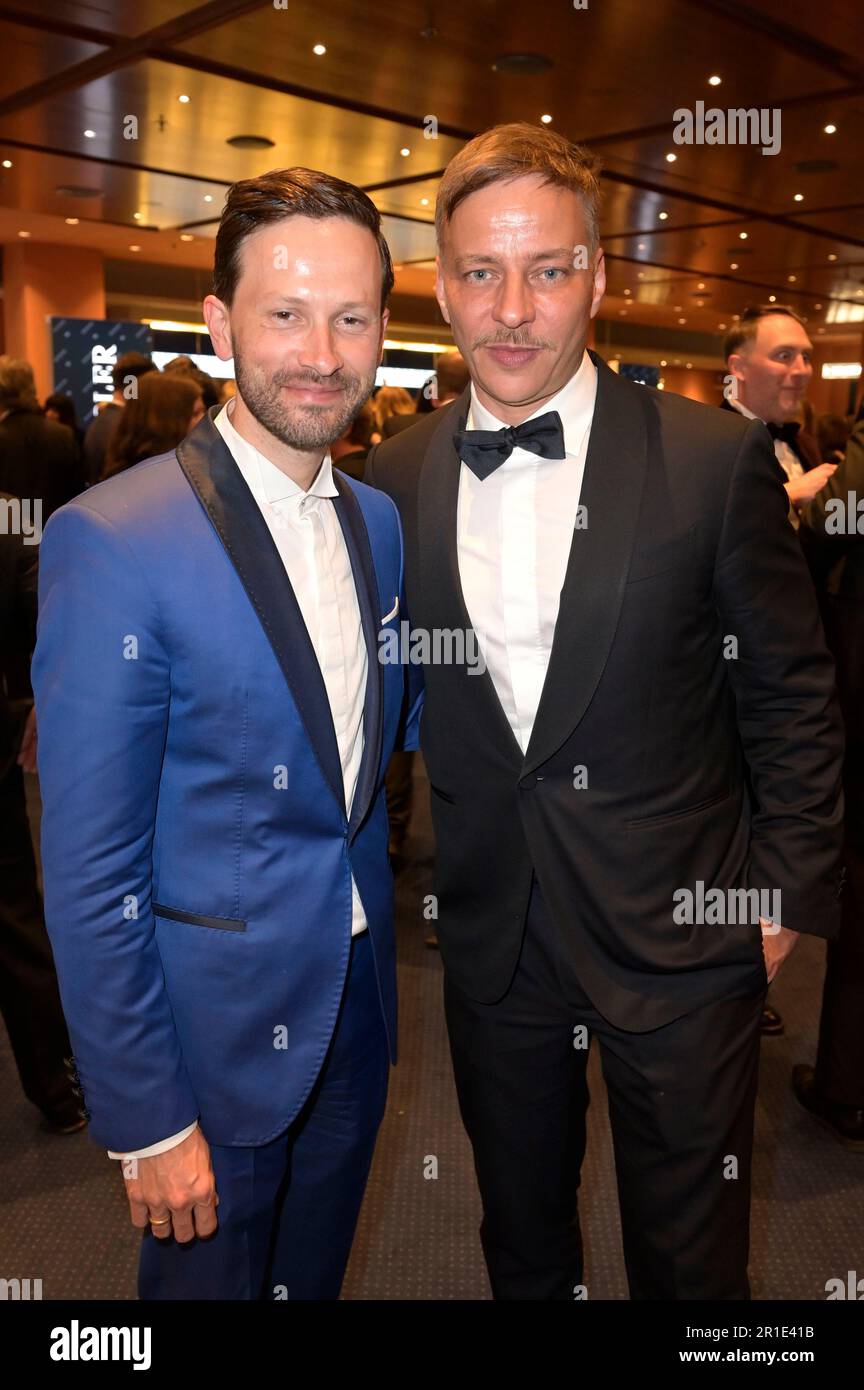 Franz Dinda und Tom Wlaschiha bei der 73. Verleihung des Deutschen Filmpreises 2023 im Theater am Potsdamer Platz. Berlino, 12.05.2023 Foto Stock