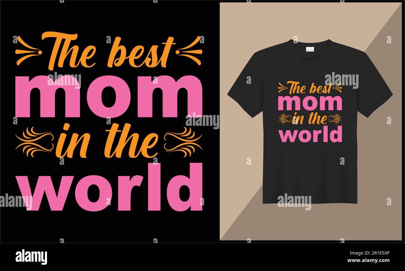 miglior mom tipografia t shirt design madre giorno tshirt design Illustrazione Vettoriale