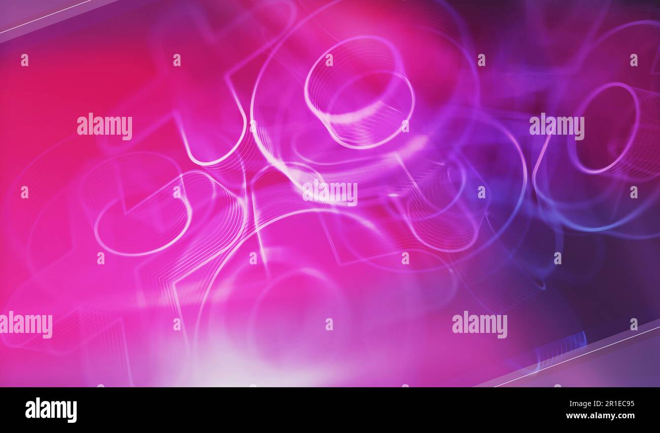 XOXO romantico amore saluto e bacio digitale cyber stile simbolo concetto digitale. Rete, cyber tecnologia e computer sfondo astratto 3D illustri Foto Stock