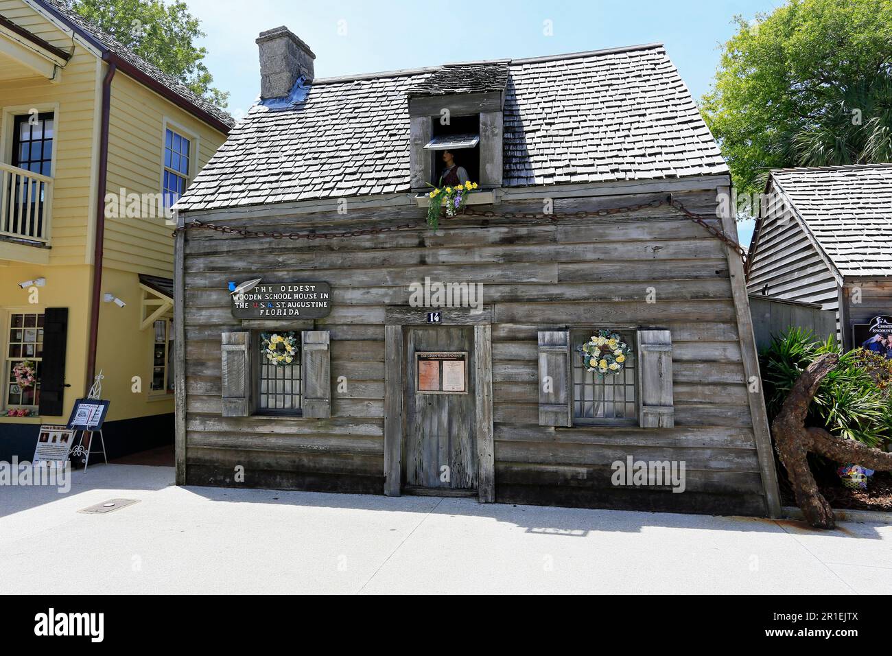 la più antica scuola in legno negli stati uniti, città, st. augustine, st augustine, saint augustine, florida, stati uniti, stati uniti, america, america Foto Stock