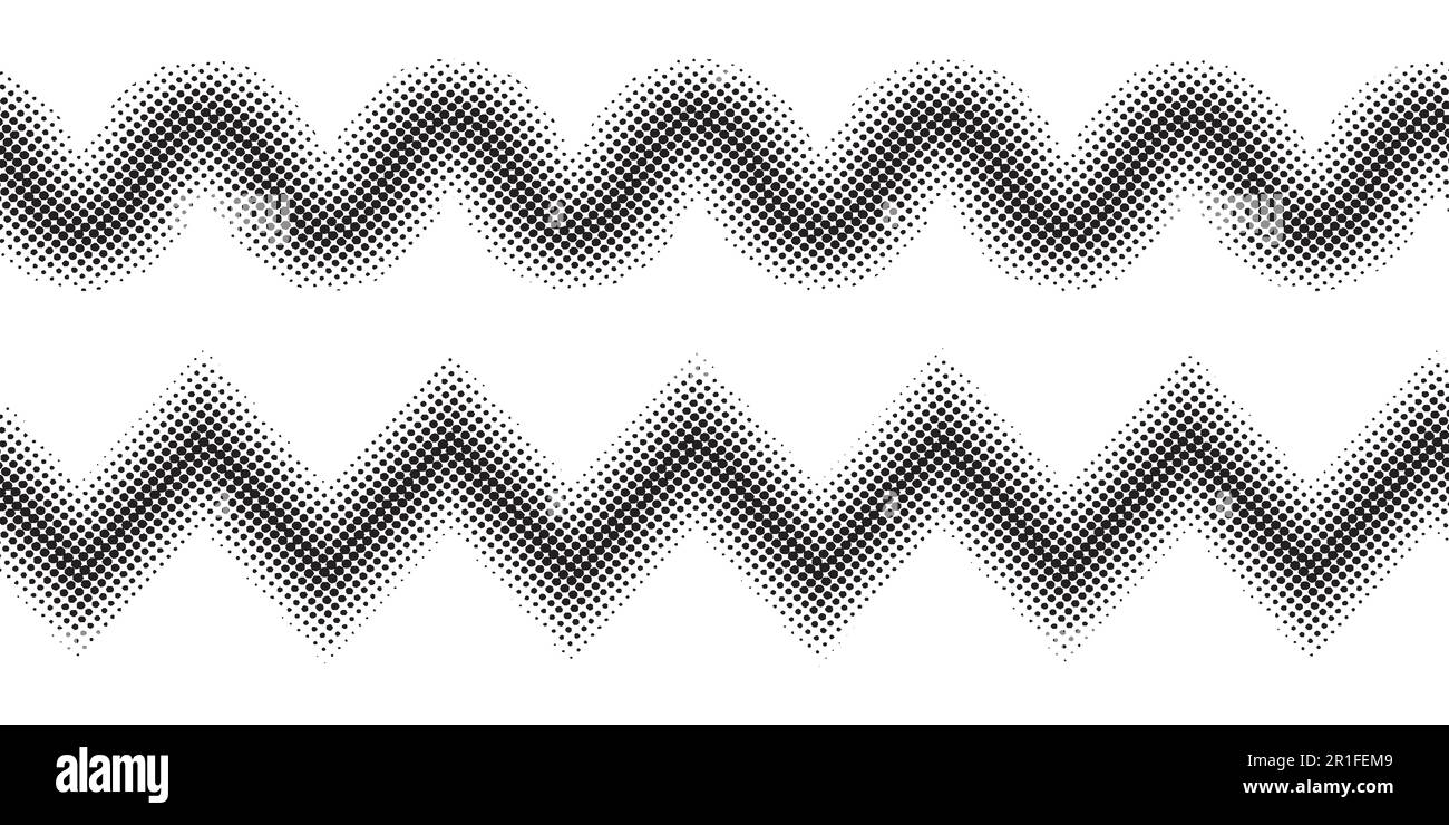 Effetto mezzitoni a zig-zag, motivo mezzitoni a punti vettoriali a zig-zag per il design Illustrazione Vettoriale