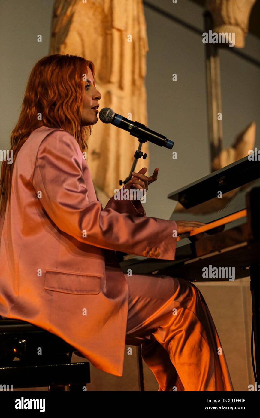 Roma, Italia. 13th maggio, 2023. Alle foto hanno preso parte Noemi al Centrale di Montemartini, Maurizio Giammarco (Sax) con Davide Pettirossi (batteria), Lewis Saccocci (piano) e Mauro Arduini (contrabbasso) all'Esedra del Marco Aurelio. In Campidoglio. Al Museo di RomeIn Trastevere, la mostra di Armando Trovajoli a seguire il cantautore romano Riccardo o'Grady. (Foto di Daniela Franceschelli/Pacific Press) Credit: Pacific Press Media Production Corp./Alamy Live News Foto Stock